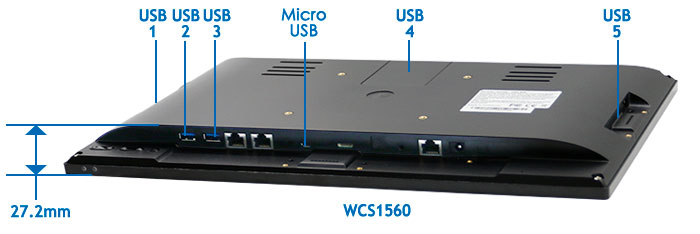 Slim Design & 5 USB - Panel PC WCS1560