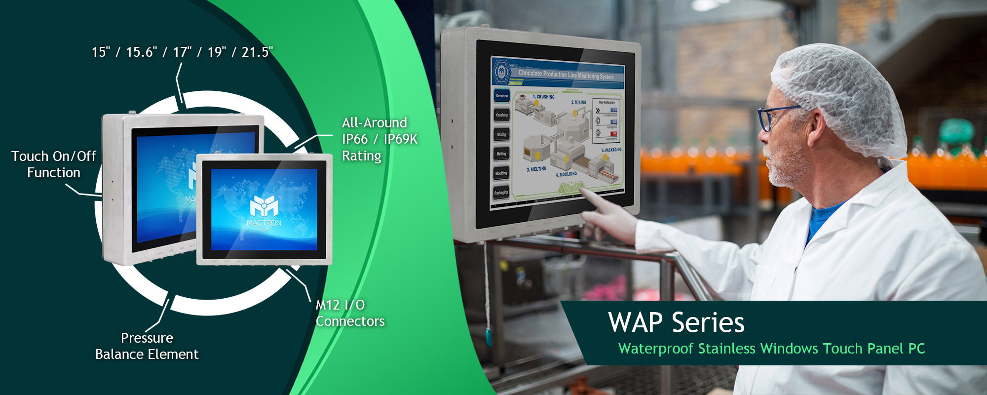 WAP Series - Waterproof Stainless Windows Touch Panel PC
